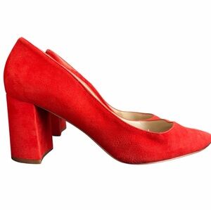 Marc Fisher Suede Red Block Heel Pumps ~ Size 10